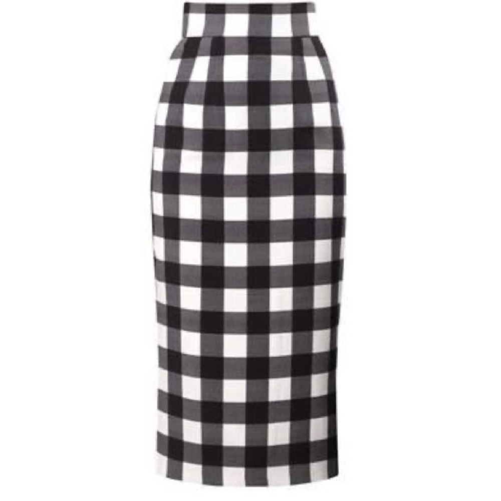 Dolce & Gabbana Vichy Gingham Pencil Skirt